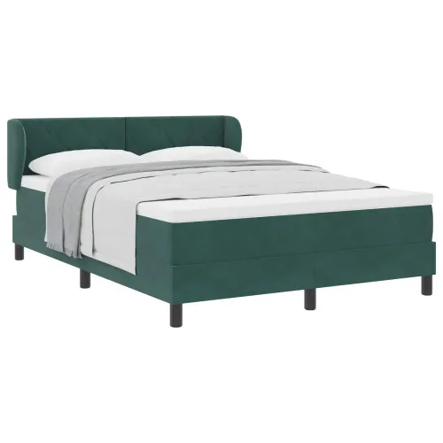 Box spring krevet Tamnozelena 140 x 200 cm Baršun - Tamnozelena 140 x 200 cm Dizajn s rombovima Cijena