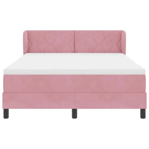 Box spring krevet Ružičasta 160 x 200 cm Baršun - Ružičasta 160 x 200 cm Dizajn s rombovima Cijena