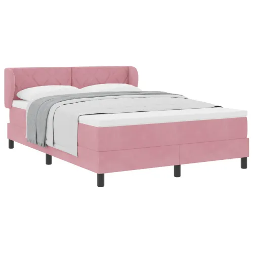 Box spring krevet Ružičasta 160 x 200 cm Baršun - Ružičasta 160 x 200 cm Dizajn s rombovima Cijena