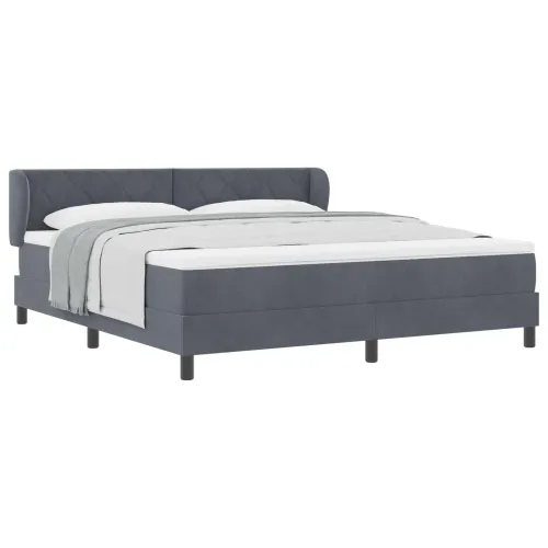 Box spring krevet Tamno siva 180 x 200 cm Baršun - Tamno siva 180 x 200 cm Dizajn s rombovima Cijena
