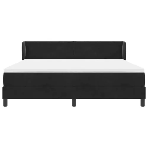 Box spring krevet s uzglavljem Crna 180 x 200 cm Baršun - Crna 180 x 200 cm Dizajn s rombovima Cijena