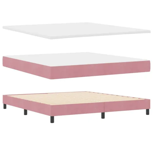 Box spring krevet Ružičasta 180 x 200 cm Baršun - Ružičasta 180 x 200 cm Dizajn s rombovima Cijena