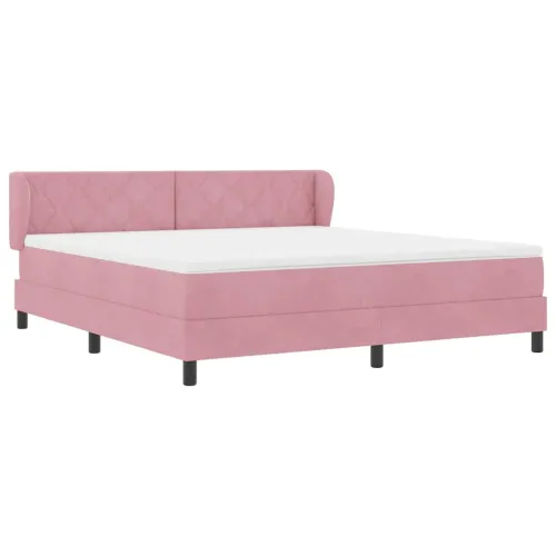 Box spring krevet Ružičasta 180 x 200 cm Baršun - Ružičasta 180 x 200 cm Dizajn s rombovima Cijena