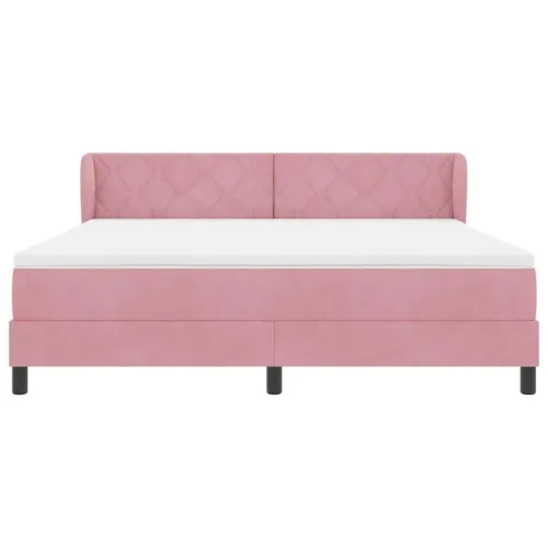 Box spring krevet Ružičasta 180 x 200 cm Baršun - Ružičasta 180 x 200 cm Dizajn s rombovima Cijena