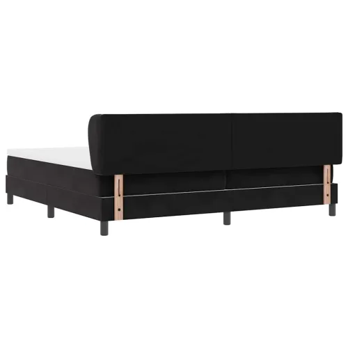Box spring krevet s uzglavljem Crna 200 x 200 cm Baršun - Crna 200 x 200 cm Dizajn s rombovima Cijena