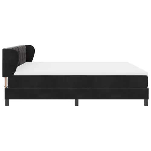 Box spring krevet s uzglavljem Crna 200 x 200 cm Baršun - Crna 200 x 200 cm Dizajn s rombovima Cijena
