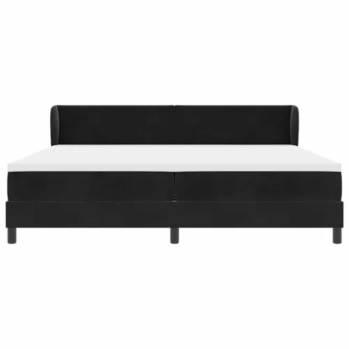 Box spring krevet s uzglavljem Crna 200 x 200 cm Baršun - Crna 200 x 200 cm Dizajn s rombovima Cijena