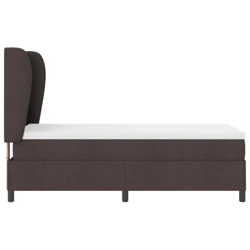 Box spring krevet Tamno smeđa 90 x 190 cm tkanina - Tamno smeđa 90 x 190 cm Prošiveno gumbima Cijena