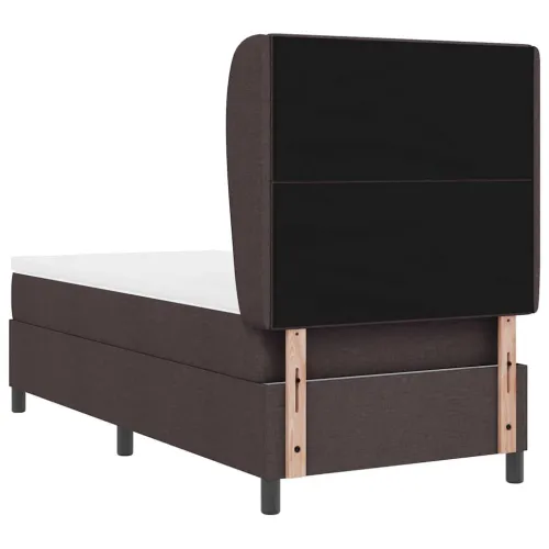 Box spring krevet Tamno smeđa 90 x 190 cm tkanina - Tamno smeđa 90 x 190 cm Prošiveno gumbima Cijena
