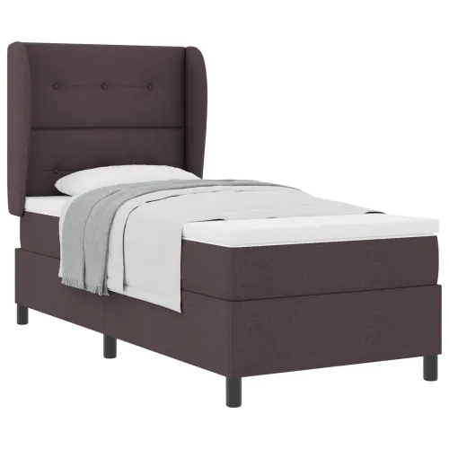 Box spring krevet Tamno smeđa 90 x 190 cm tkanina - Tamno smeđa 90 x 190 cm Prošiveno gumbima Cijena
