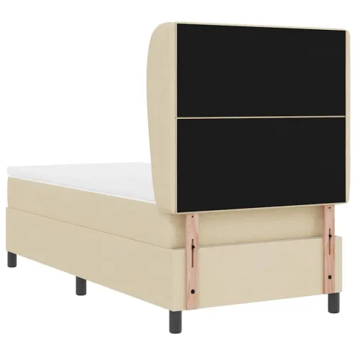 Box spring krevet s uzglavljem Krema 100 x 200 cm tkanina - Krema 100 x 200 cm Prošiveno gumbima Cijena