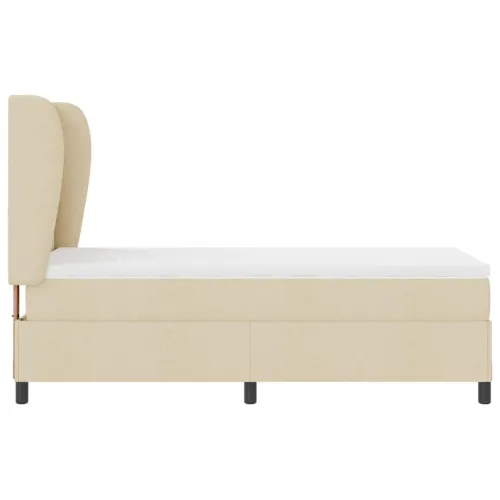 Box spring krevet s uzglavljem Krema 100 x 200 cm tkanina - Krema 100 x 200 cm Prošiveno gumbima Cijena