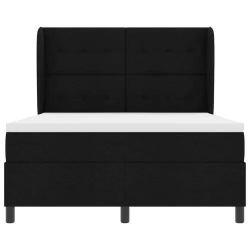 Box spring krevet s uzglavljem Crna 140 x 190 cm tkanina - Crna 140 x 190 cm Prošiveno gumbima Cijena