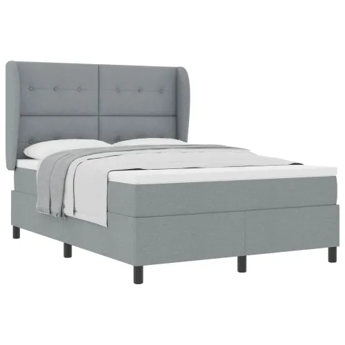 Box spring krevet Svjetlosiva 160 x 200 cm tkanina - Svjetlosiva 160 x 200 cm Prošiveno gumbima Cijena