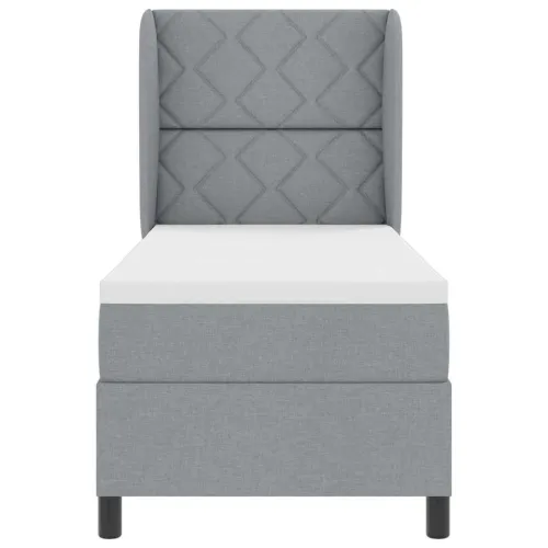 Box spring krevet Svjetlosiva 80 x 200 cm tkanina - Svjetlosiva 80 x 200 cm Dizajn s rombovima Cijena