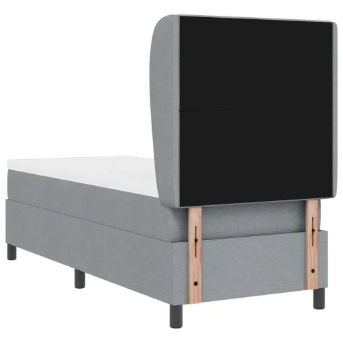 Box spring krevet Svjetlosiva 80 x 200 cm tkanina - Svjetlosiva 80 x 200 cm Dizajn s rombovima Cijena