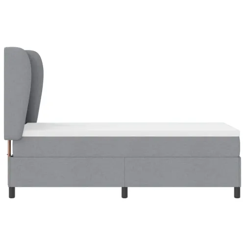 Box spring krevet Svjetlosiva 80 x 200 cm tkanina - Svjetlosiva 80 x 200 cm Dizajn s rombovima Cijena