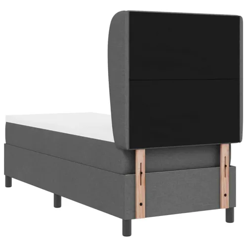 Box spring krevet Tamno siva 80 x 200 cm tkanina - Tamno siva 80 x 200 cm Dizajn s rombovima Cijena