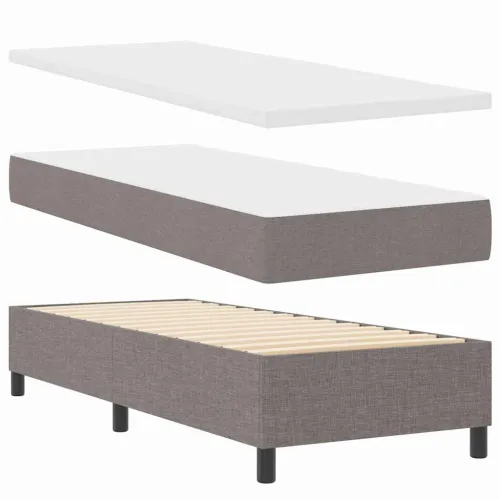 Box spring krevet Sivo-smeđa 80 x 200 cm tkanina - Sivo-smeđa 80 x 200 cm Dizajn s rombovima Cijena