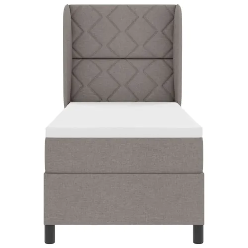 Box spring krevet Sivo-smeđa 80 x 200 cm tkanina - Sivo-smeđa 80 x 200 cm Dizajn s rombovima Cijena