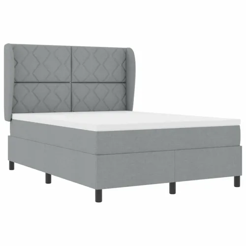 Box spring krevet Svjetlosiva 160 x 200 cm tkanina - Svjetlosiva 160 x 200 cm Dizajn s rombovima Cijena