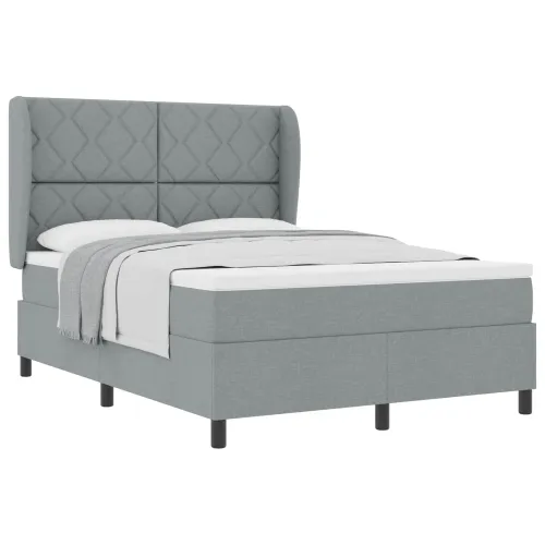 Box spring krevet Svjetlosiva 160 x 200 cm tkanina - Svjetlosiva 160 x 200 cm Dizajn s rombovima Cijena