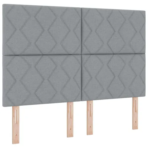 Box spring krevet Svjetlosiva 160 x 200 cm tkanina - Svjetlosiva 160 x 200 cm Dizajn s rombovima Cijena