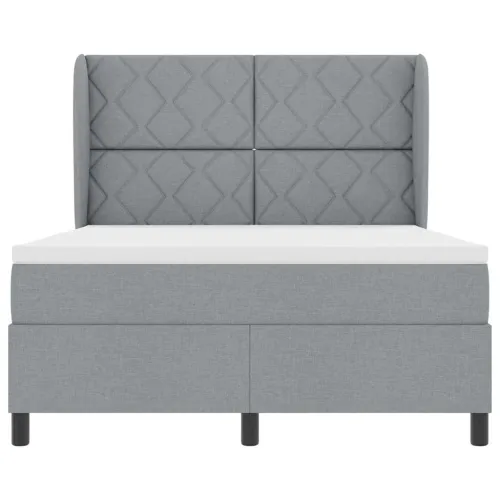 Box spring krevet Svjetlosiva 160 x 200 cm tkanina - Svjetlosiva 160 x 200 cm Dizajn s rombovima Cijena