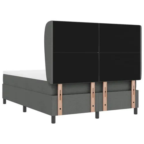 Box spring krevet Tamno siva 160 x 200 cm tkanina - Tamno siva 160 x 200 cm Dizajn s rombovima Cijena