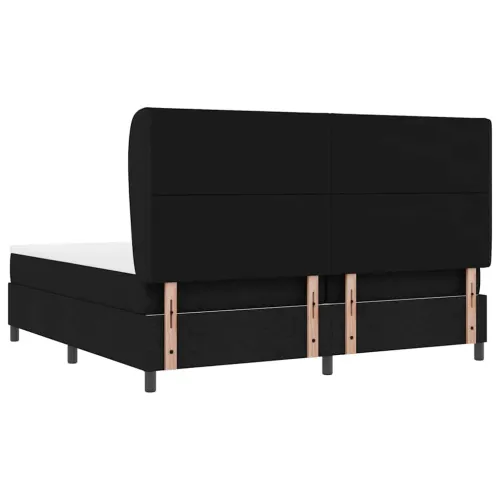 Box spring krevet s uzglavljem Crna 200 x 200 cm tkanina - Crna 200 x 200 cm Dizajn s rombovima Cijena