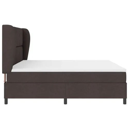 Box spring krevet Tamno smeđa 200 x 200 cm tkanina - Tamno smeđa 200 x 200 cm Dizajn s rombovima Cijena