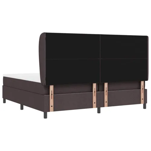 Box spring krevet Tamno smeđa 200 x 200 cm tkanina - Tamno smeđa 200 x 200 cm Dizajn s rombovima Cijena