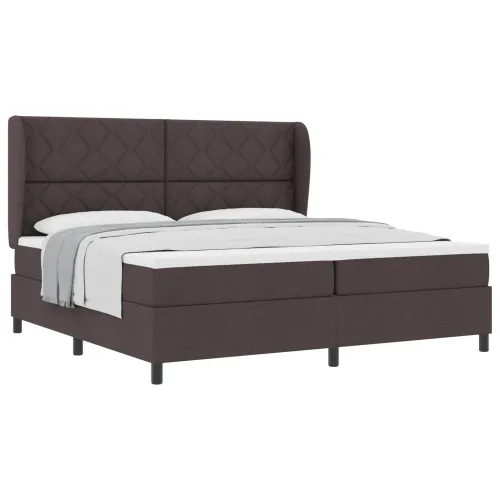 Box spring krevet Tamno smeđa 200 x 200 cm tkanina - Tamno smeđa 200 x 200 cm Dizajn s rombovima Cijena