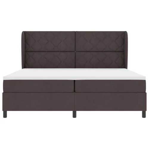 Box spring krevet Tamno smeđa 200 x 200 cm tkanina - Tamno smeđa 200 x 200 cm Dizajn s rombovima Cijena