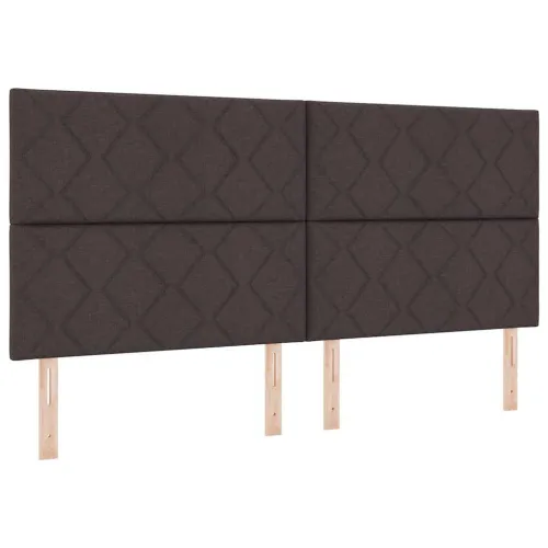 Box spring krevet Tamno smeđa 200 x 200 cm tkanina - Tamno smeđa 200 x 200 cm Dizajn s rombovima Cijena
