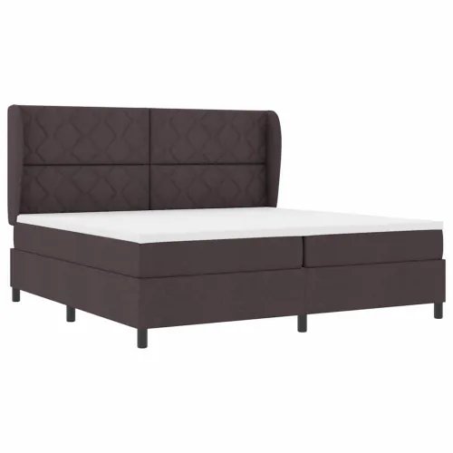 Box spring krevet Tamno smeđa 200 x 200 cm tkanina - Tamno smeđa 200 x 200 cm Dizajn s rombovima Cijena