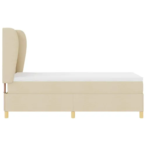 Box spring krevet s uzglavljem Krema 200 x 100 cm tkanina - Krema 100 x 200 cm Prošiveno gumbima Cijena
