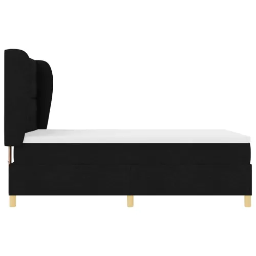 Box spring krevet s uzglavljem Crna 200 x 140 cm tkanina - Crna 140 x 200 cm Prošiveno gumbima Cijena