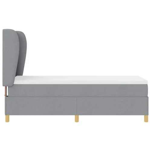 Box spring krevet Svijetlo siva 200 x 80 cm tkanina - Svjetlosiva 80 x 200 cm Dizajn s rombovima Cijena