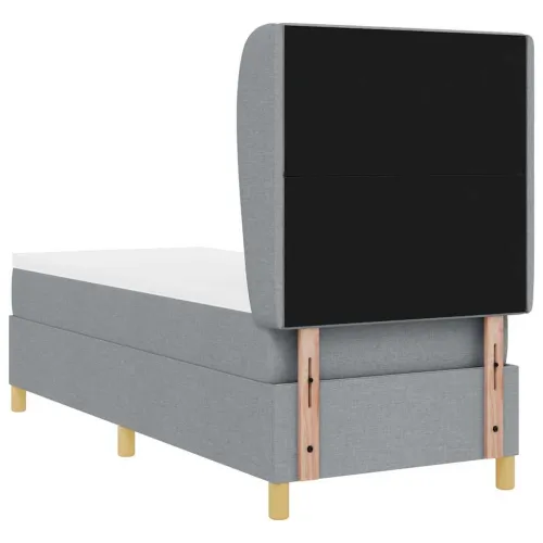 Box spring krevet Svijetlo siva 200 x 80 cm tkanina - Svjetlosiva 80 x 200 cm Dizajn s rombovima Cijena