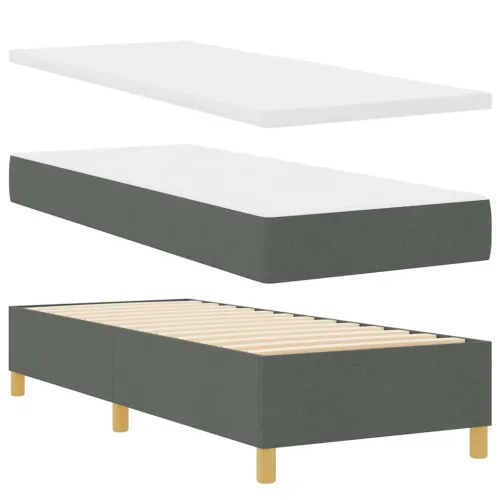 Box spring krevet Tamno siva 200 x 80 cm tkanina - Tamno siva 80 x 200 cm Dizajn s rombovima Cijena