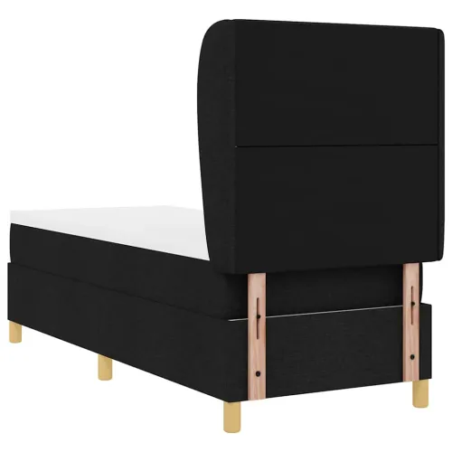 Box spring krevet s uzglavljem Crna 200 x 80 cm tkanina - Crna 80 x 200 cm Dizajn s rombovima Cijena