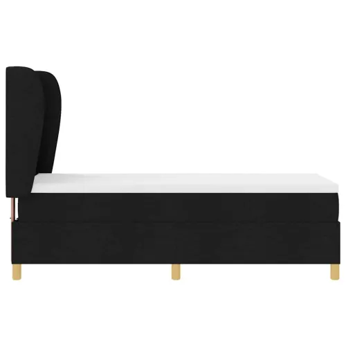 Box spring krevet s uzglavljem Crna 200 x 80 cm tkanina - Crna 80 x 200 cm Dizajn s rombovima Cijena