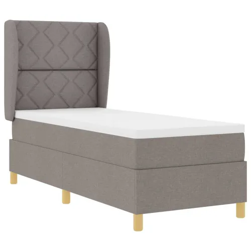 Box spring krevet Sivo-smeđa 200 x 80 cm tkanina - Sivo-smeđa 80 x 200 cm Dizajn s rombovima Cijena