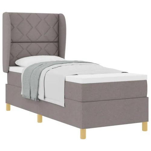 Box spring krevet Sivo-smeđa 200 x 80 cm tkanina - Sivo-smeđa 80 x 200 cm Dizajn s rombovima Cijena