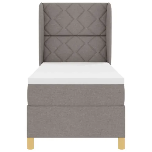 Box spring krevet Sivo-smeđa 200 x 80 cm tkanina - Sivo-smeđa 80 x 200 cm Dizajn s rombovima Cijena