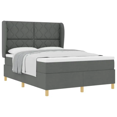 Box spring krevet Tamno siva 200 x 160 cm tkanina - Tamno siva 160 x 200 cm Dizajn s rombovima Cijena