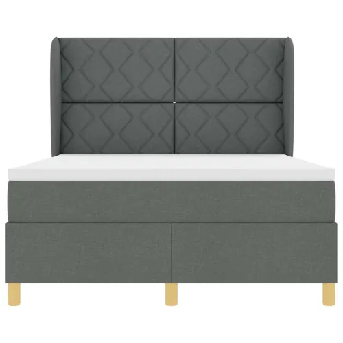 Box spring krevet Tamno siva 200 x 160 cm tkanina - Tamno siva 160 x 200 cm Dizajn s rombovima Cijena