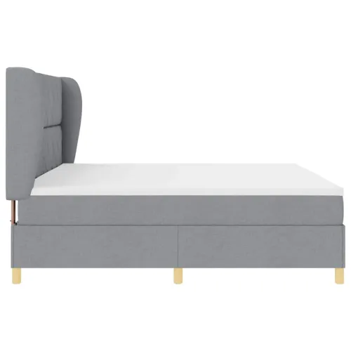 Box spring krevet Svijetlo siva 200 x 200 cm tkanina - Svjetlosiva 200 x 200 cm Dizajn s rombovima Cijena