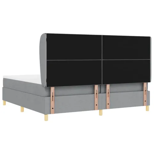 Box spring krevet Svijetlo siva 200 x 200 cm tkanina - Svjetlosiva 200 x 200 cm Dizajn s rombovima Cijena